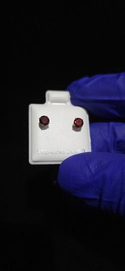 925 Sterling Silver Ruby Stud Earrings 