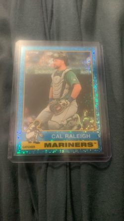 Cal Raleigh Blue Glitter Topps Heritage