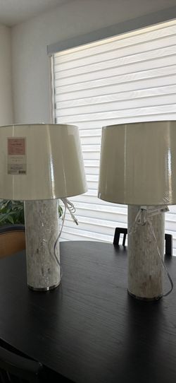 Set of 2 Perolized Table Lamps with Shades