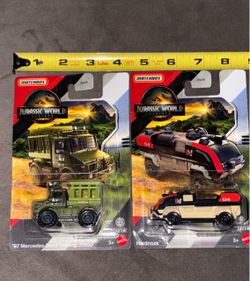 Set of 2 Matchbox Jurassic Park Diecast Vehicles