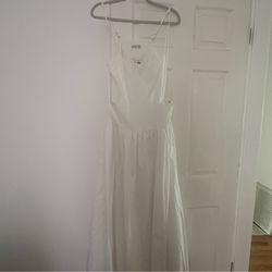 Abercrombie And Fitch White Ruched Sundress 