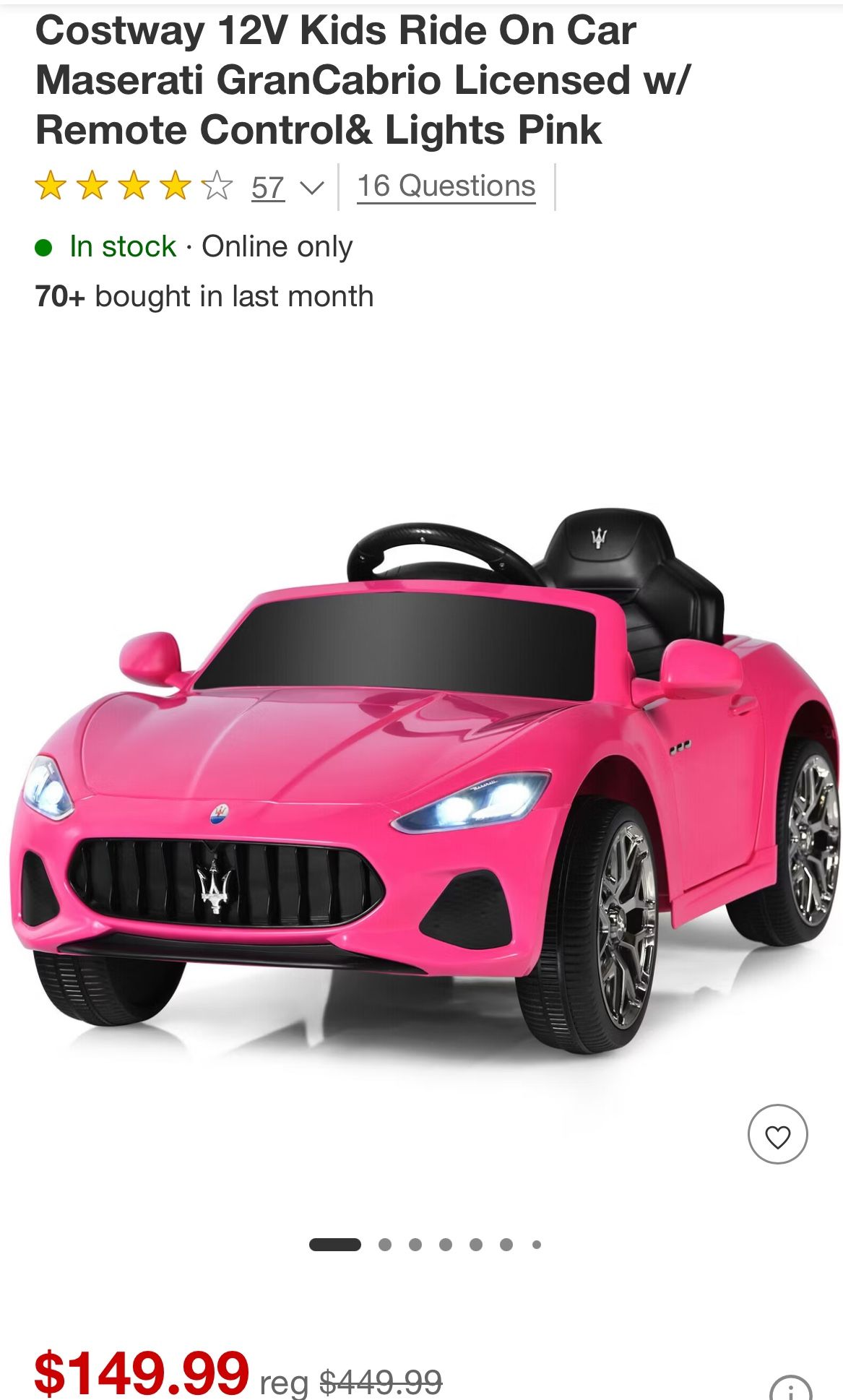 $75 Toddler Maserati Ride on Car