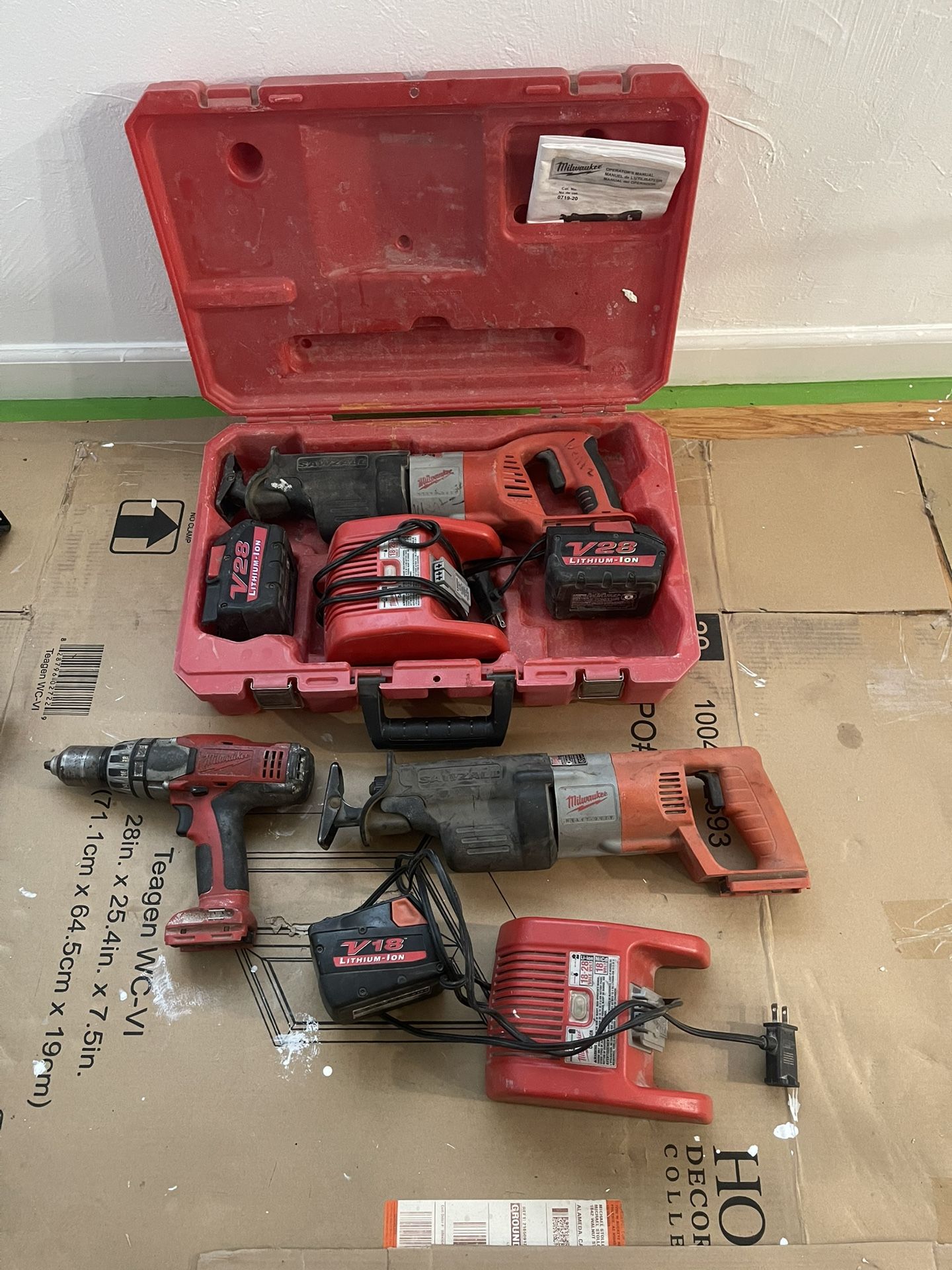 Milwaukee V28 Saw-Zall And Drill