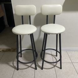 2 PU Leather Cushion Bar Stools