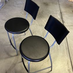 2 Black Bar Stools 