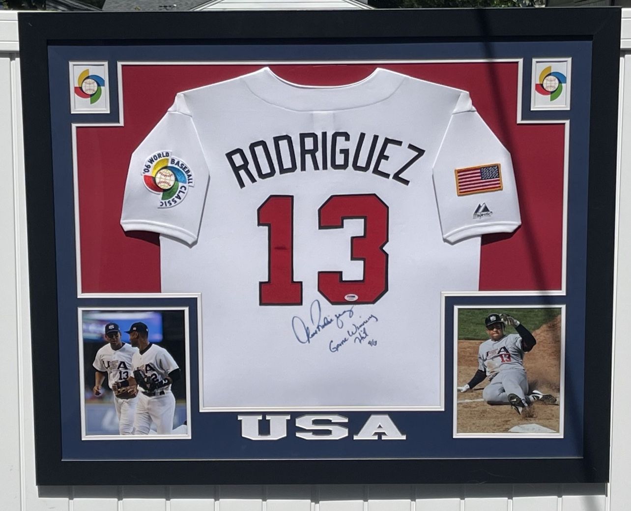 Alex Rodriguez Signed 06’ World Baseball Classic Jersey. Limited to 4/13. Inscription “GAME WINNING HIT”! PSA/DNA COA