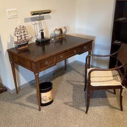 Baker Furniture writing Desk With Chair And All Items In Pic.