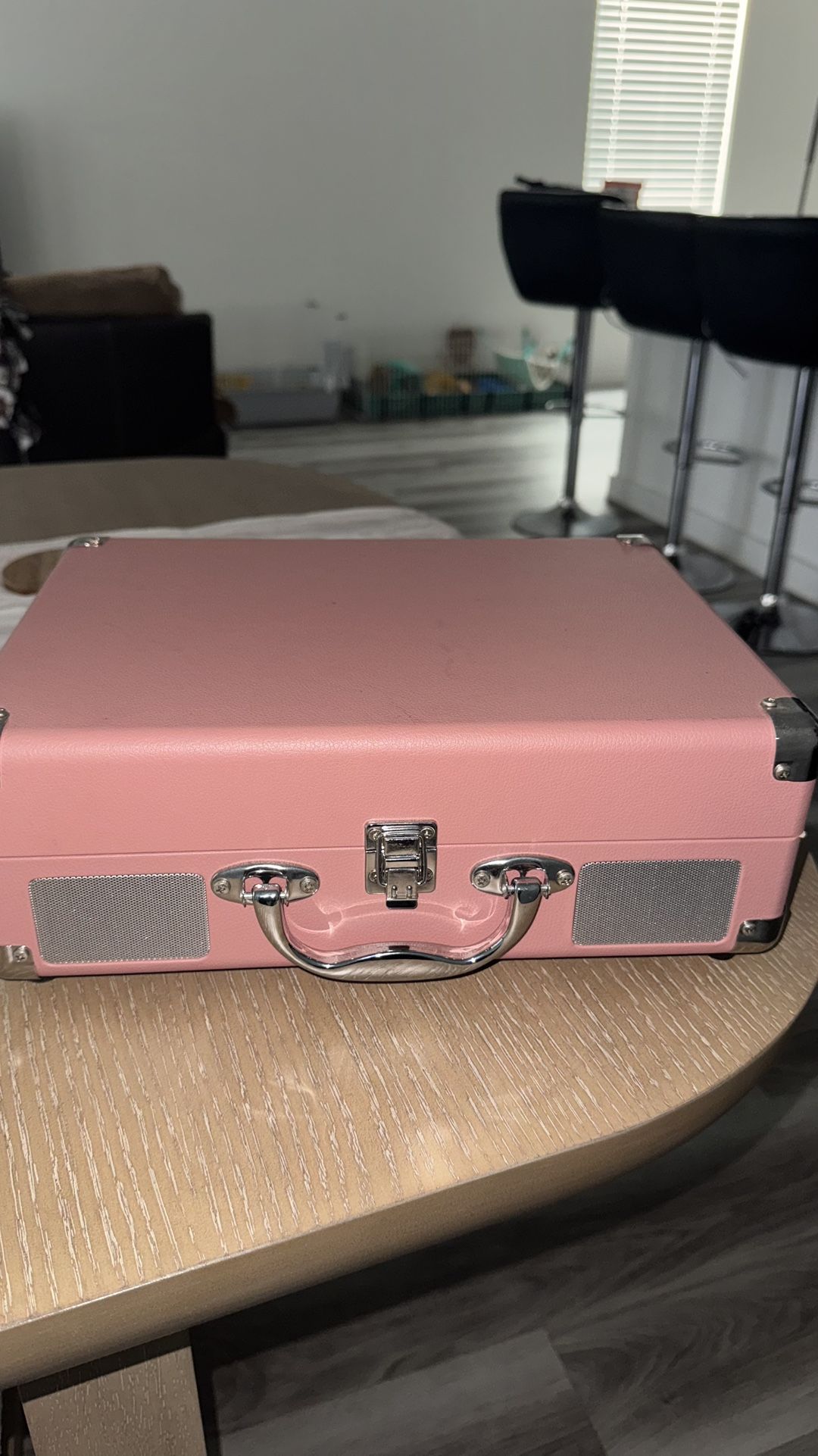 Victrola Bluetooth Record Player – Pink Suitcase Turntable, 3-Speed