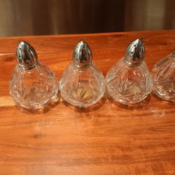 Vintage Glass Salt and Pepper Shakers