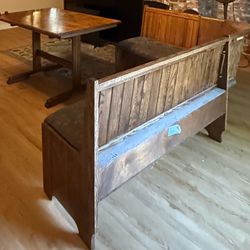 Kitchen Vintage Wooden Table with bench storage