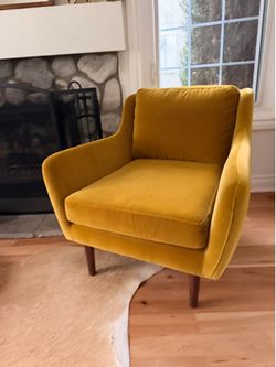 Article Velvet Lounge Chair - Yarrow Gold