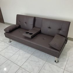 Brand New $155 Sofa Bed Futon Convertible Folding Recliner Couch Furniture 65x30x31” Cup Holder 