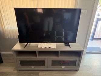 2 TCL Roku Smart TVs + Grey Media Console / TV Stand ($600 OBO)
