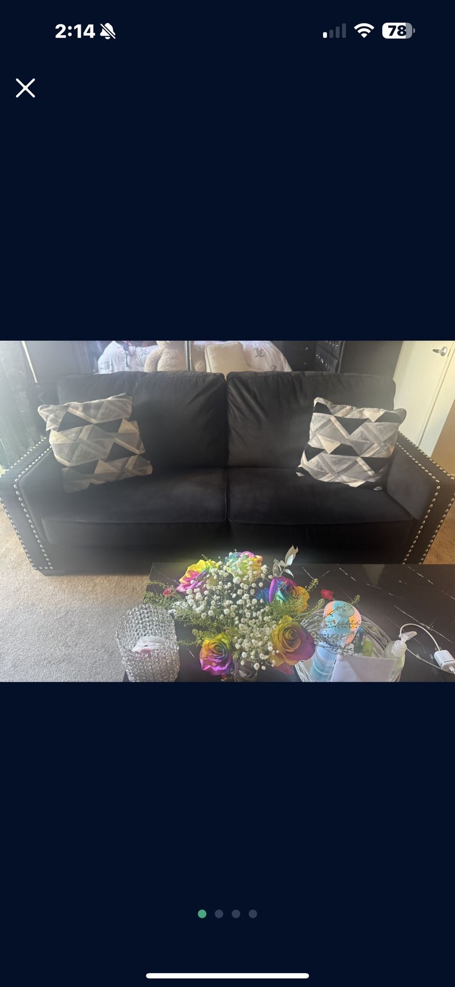 Black Couch W/ Studs