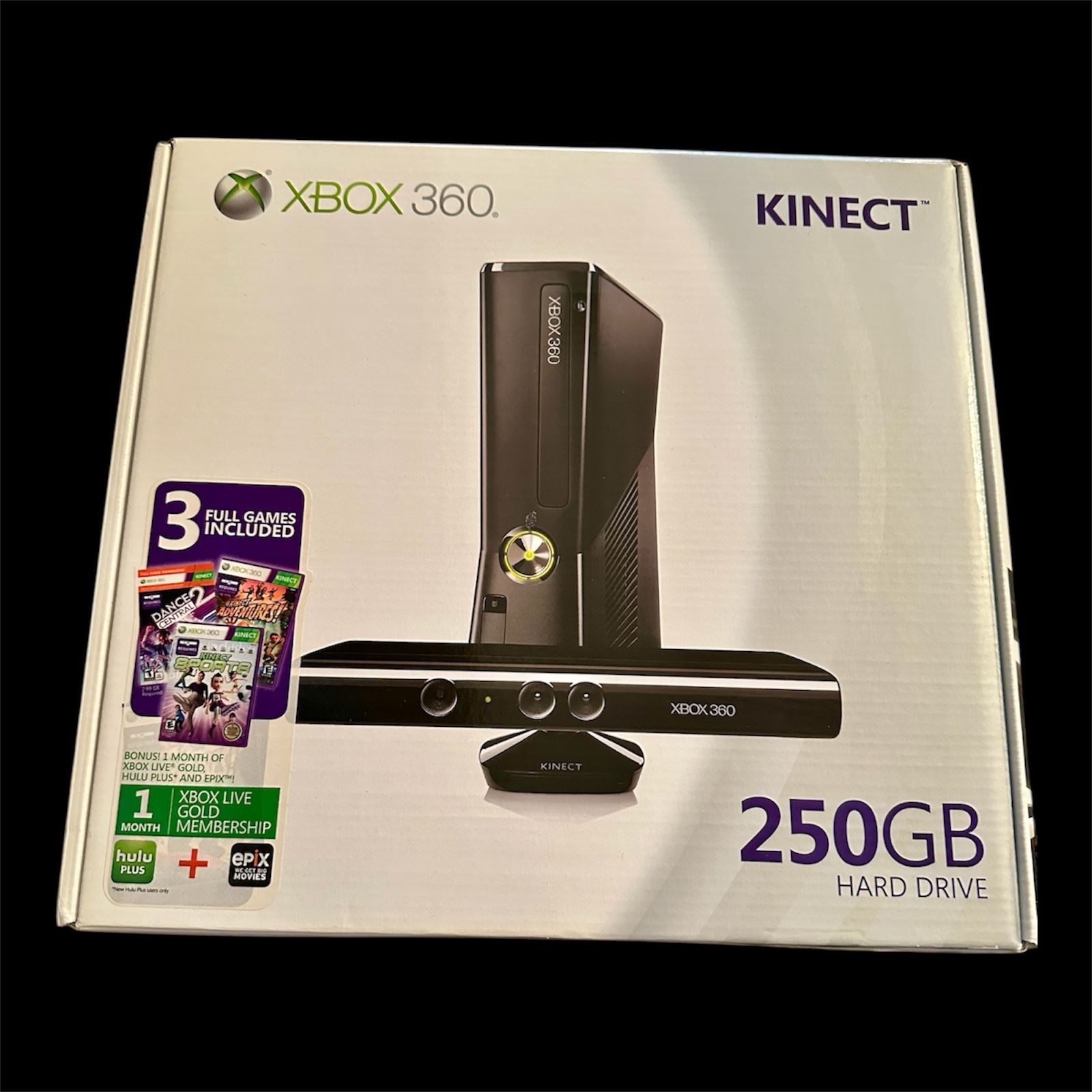 Brand New Xbox 360 Kinect 250GB Holiday Bundle~FACTORY SEALED-RARE