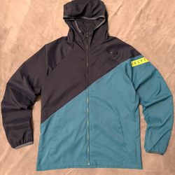 🟦 Oakley Performance Full-Zip Jacket – Teal/Navy Colorblock – Size Large 🟦