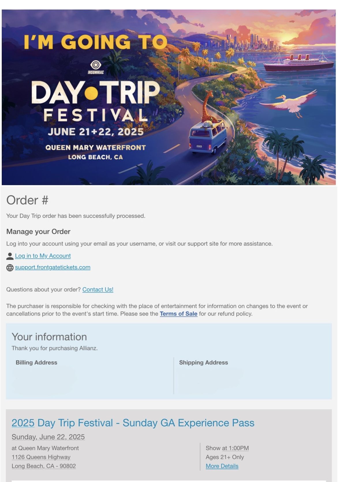 Day Trip Festival Ticket