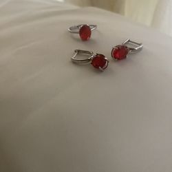 925 Sterling Silver Ring/earrings Set 