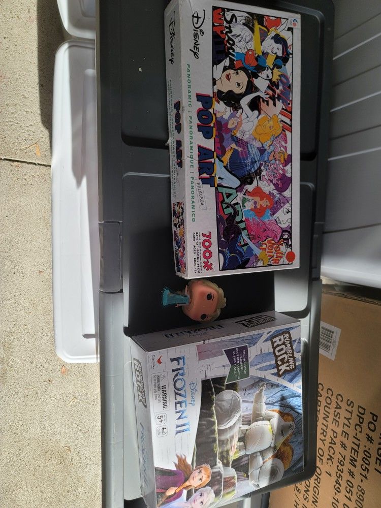 Disney Puzzle, Frozen Board Game And Elsa Pop Figure