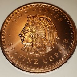 2oz AZTEC Calendar Copper Round! Golden St