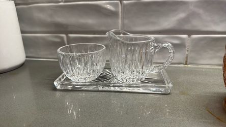 Vintage Crystal Creamer Sugar Bowl Royal Highlights Princess House W Germany Set