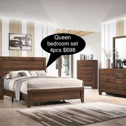 New Queen Bedroom Set 4pcs 