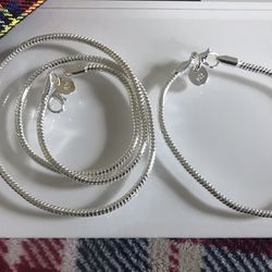 20” Sterling Silver Necklace And 8” Bracelet 