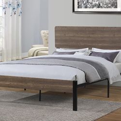 Brand New Wooden Headboard With Metal Bed Frame