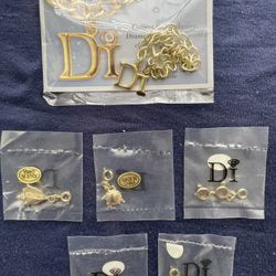New! Diamonds International Charm Bracelet + 6 Charms - All Gold Tone 