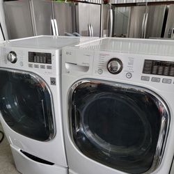 Lg Washer And Dryer Front Load Set Large Capacity With Pedestal