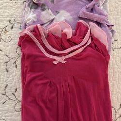 Vera Wang  Women’s Two Nightgowns Deep Pink And Lilac Floral Size Medium