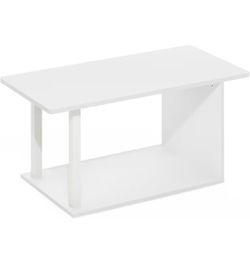White Coffee Table, 2-Tier  with Open Shelf
