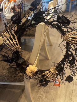 Halloween Skeleton Hand Twig Wreath