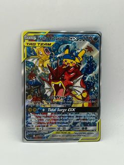 Non TCG Pokemon Pikachu & Red Gyarados Gx Tag Team Fan Art Card