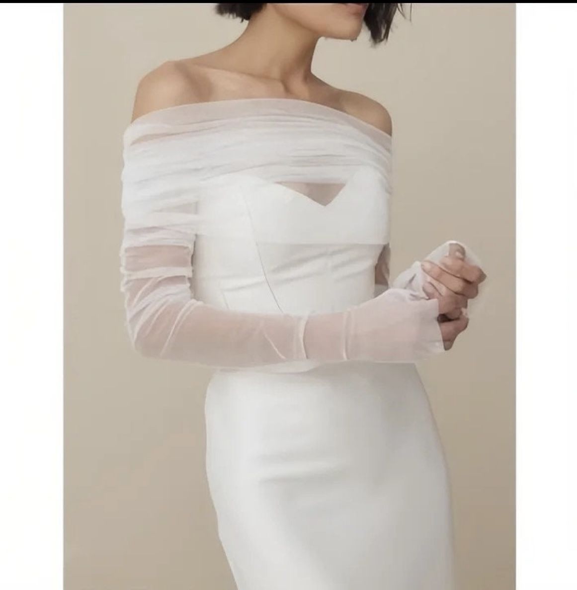 tulle dress cover with sleeves