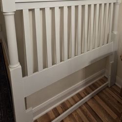 White solidwood Bed Headboard 