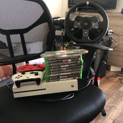 Xbox One With Steering Wheel And Pedals