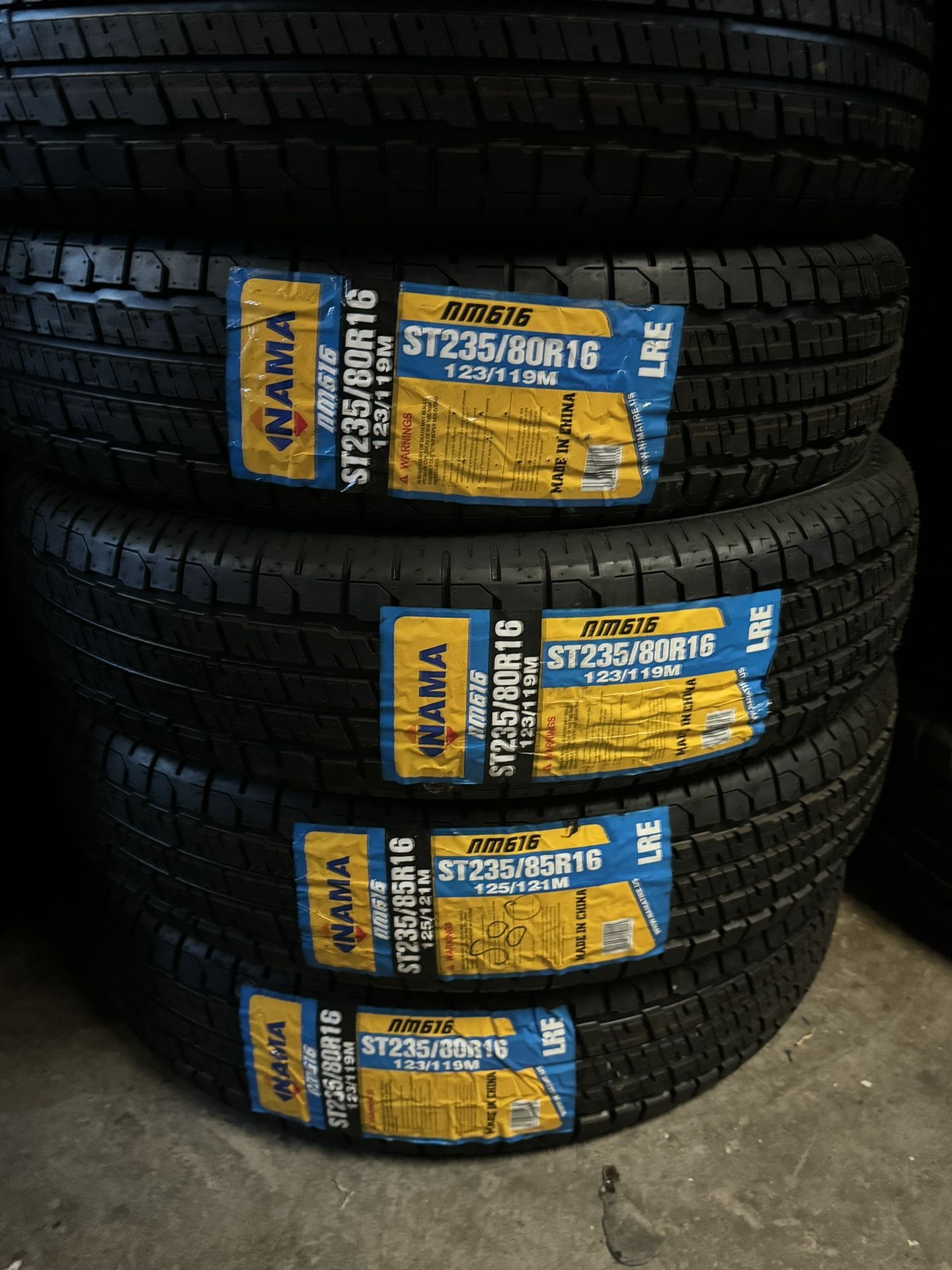 ST235/80R16 NAMA A SET OF FOUR NEW TIRES 