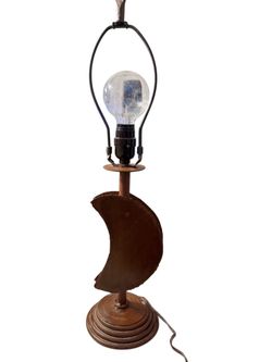Vintage Metal Crescent Moon Table Lamp