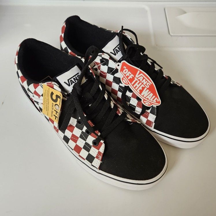 Vans Black/Red/White Checkerboard