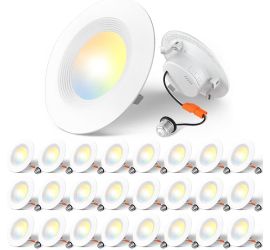 Amico 24 Pack 4 inch 5CCT LED Recessed Lighting, Dimmable,