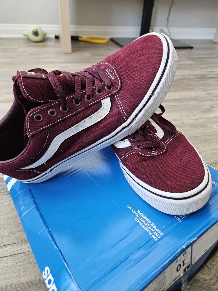 Burgundy Vans Size 10 Men