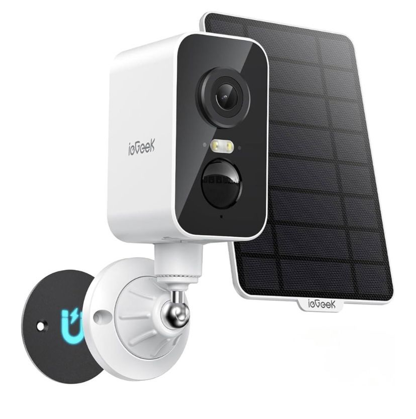 Solar Security Cameras Wireless Outdoor with 2K Color Night Vision, Home Surveillance Camera