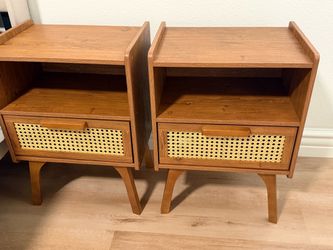 Two Rattan Night Stand