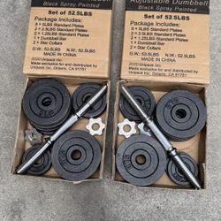 Adjustable dumbbells with plates