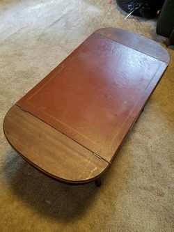 Antique Leather Top Coffee Table