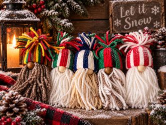 Holiday knomies ornaments