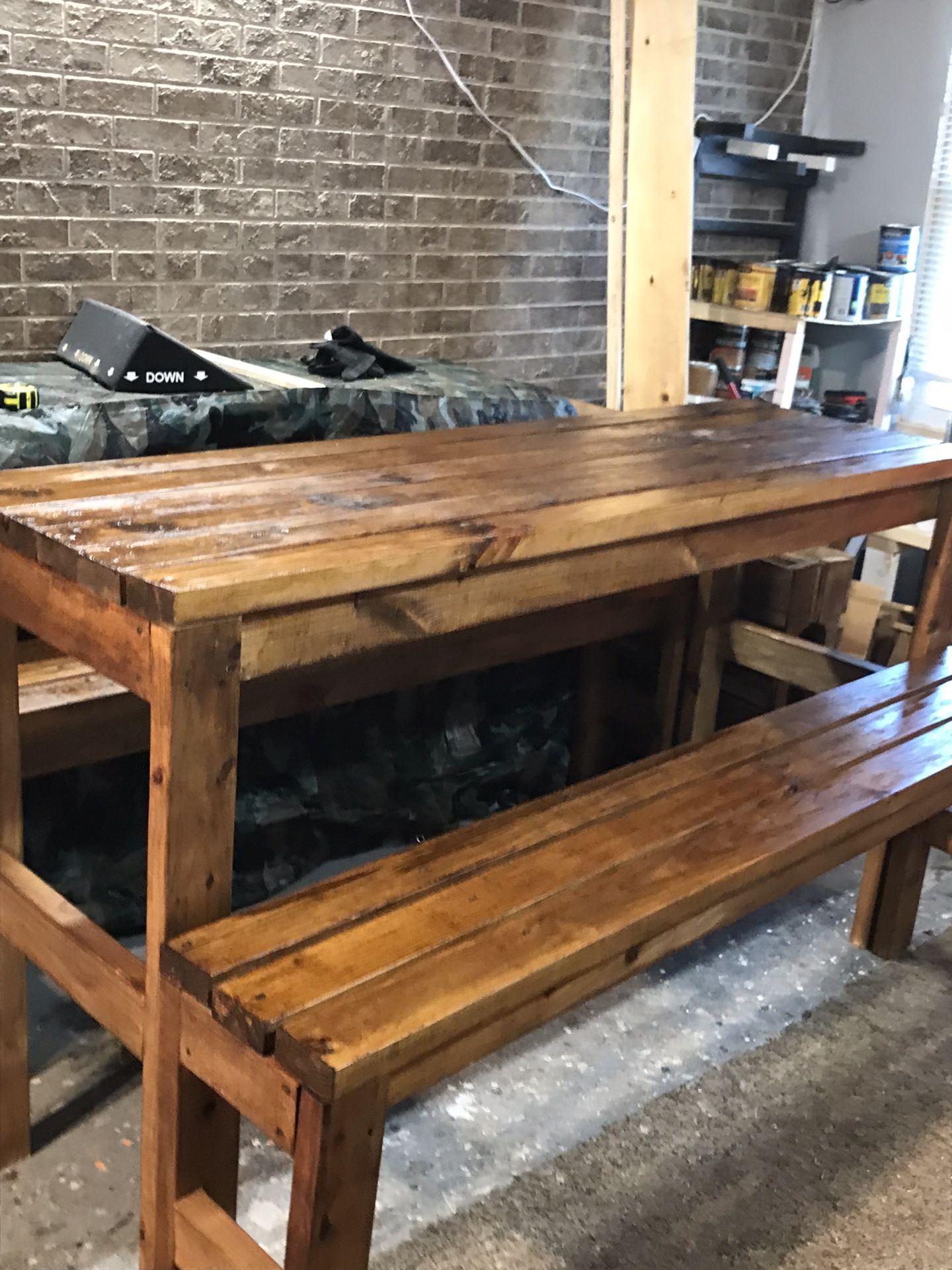 6ft Golden Oak Stain Patio Set