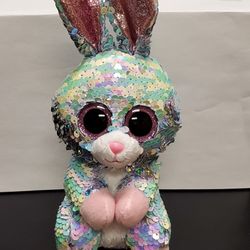 Ty Beanie Babies Flippables Sequin Plush Raindrop The Bunny Rabit