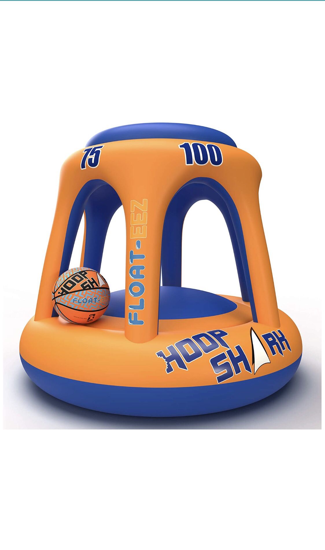 Inflatable basketball hoop for the pool